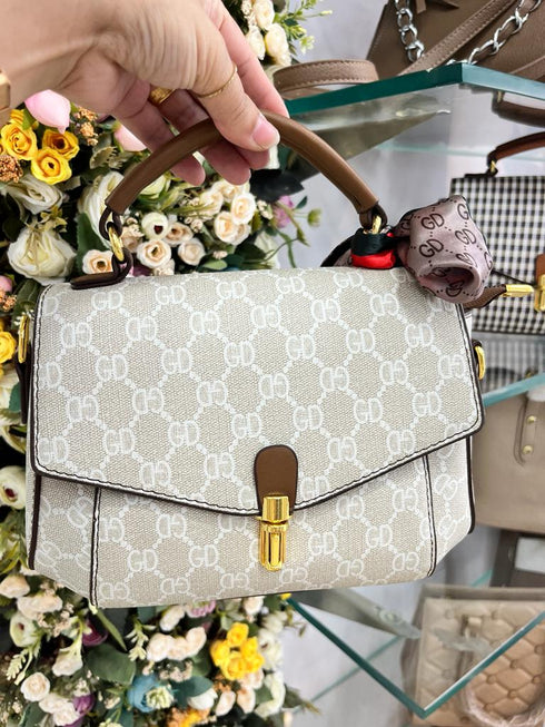 Genuine Leather Luxury Pattern Saddle Bag